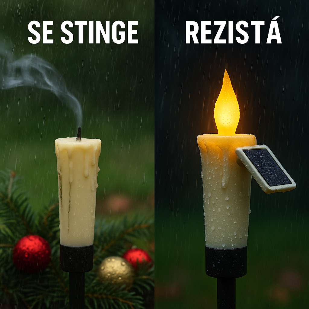 Lumânare LED Solară cu Efect Real