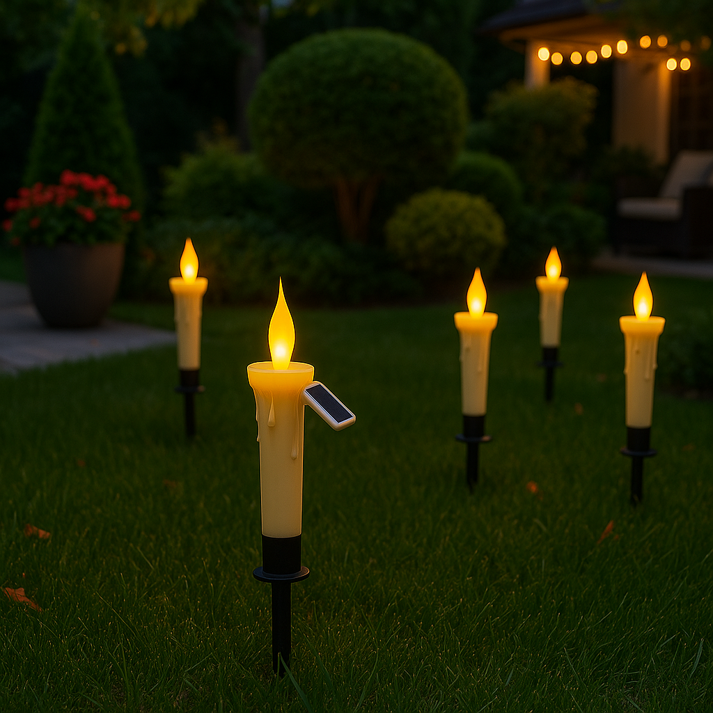 Lumânare LED Solară cu Efect Real